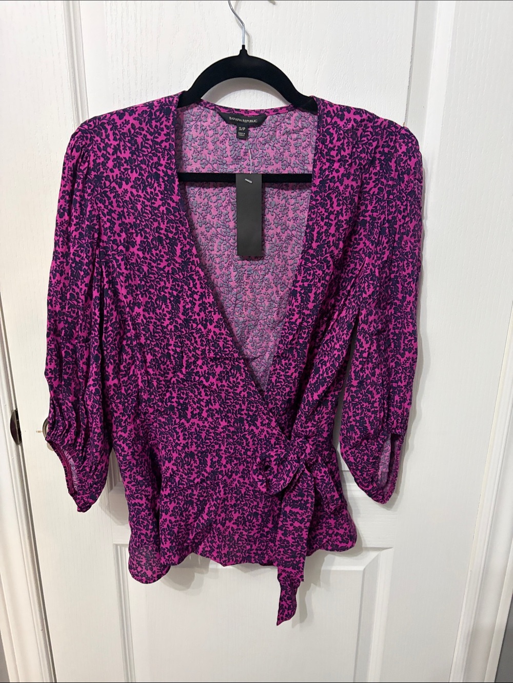 Banana Republic Pink & Black Wrap Tunic